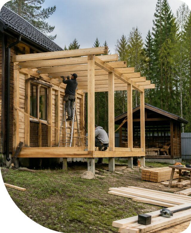 Строительство пристроек и построек на участке в Борисоглебске