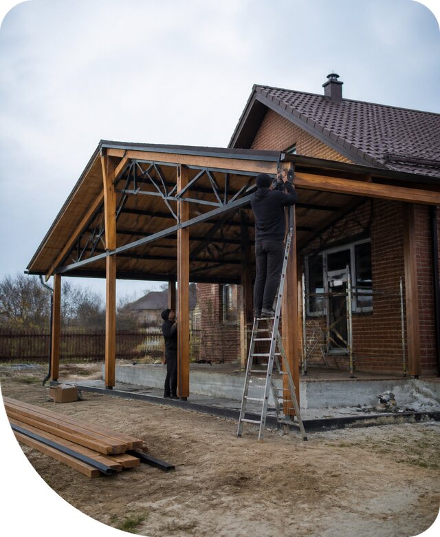 Пристройка навеса к дому и участку в Борисоглебске под ключ