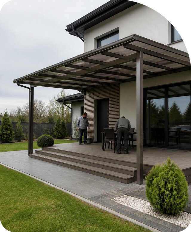 Навес к дому в Борисоглебске по цене от 7803 р. | РадиДОМА-Брс